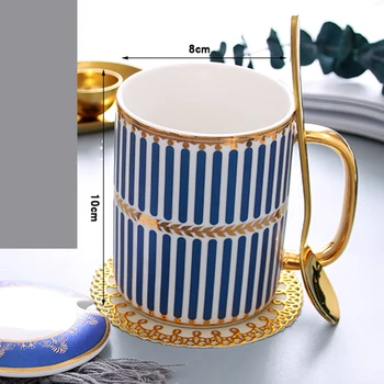 Creative Europene ceramice lingura, cana cu capac regale Britanice ceramice ceasca de cafea ceasca de ceai cu o lingură din oțel inoxidabil set de cafea cu lapte Imagine 5