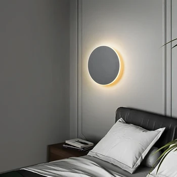 FKL Nordic Rotunde LED Lampă de Perete Dormitor Culoar Lampă de Noptieră Hotel Living Scara de Perete cu Senzor Tactil Lampă de Perete Imagine 5