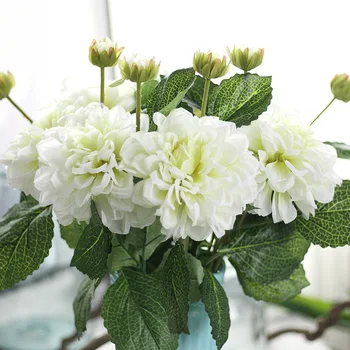 Flori de mătase nunta trandafiri, dalii cu flori Artificiale toamna vie fals frunze de flori de nunta buchete de mireasa decor Imagine 5