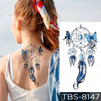 Impermeabil Tatuaj Temporar Autocolant Crescut Lotus Flash Tatuaje Dragoste Henna Unicorn Body Art Brațul Transfer De Apă False, Tatuaj Femei Bărbați Imagine 5