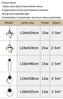LED-uri moderne Candelabru Acasă Lumini Pentru Camera de zi Dormitor Bucatarie Decor Agățat Candelabre de Iluminat Interior Lampara Alb Negru Imagine 5
