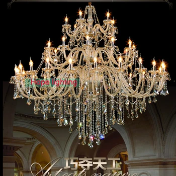 Mare Candelabru Modern de Iluminat pentru Camera de zi Perdeaua de Lumină pentru Sufragerie, Hol Iluminat Mare Candelabru de Cristal Sampanie Imagine 5