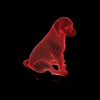 Noutatea Câine 3D Lampa USB cu LED-uri 3D Lumini de Noapte În 7 Culori de la Distanță Comutator Tactil 3D Birou Lampă de Masă Câine Echipa de Salvare 3D Lampa Cadou Imagine 5