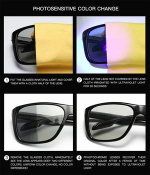 Oamenii Fotocromatică ochelari de Soare Noi Polarizat ochelari de Soare Femei UV400 fără ramă Anti-orbire Ochelari de Soare Gafes de sol N270 Imagine 5