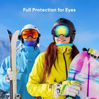Ochelari schi strat Dublu Anti-radiatii, Anti-ceață Ochelari de Schi Masca Snowboard Vânt de Iarnă Bărbați Femei Mari Ochelari de Zăpadă Imagine 5