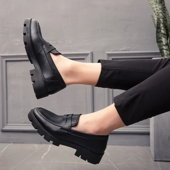 Pantofi pentru bărbați 2020 toamna și iarna clasic de brand de înaltă calitate confortabil gros-talpa non-alunecare, rezistent la uzura pantofi de piele Imagine 5