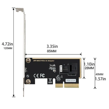 PCIe 3.0 4X/8X SFF 8643 la 2 port u.2 SSD Adaptor de Card de Expansiune Pci-e Convertor Adaptor de Card pentru NVME Dropshipping Imagine 5