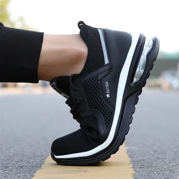 Pernă De Aer De Siguranță Pantofi Pentru Bărbați De Moda Munca Adidași Steel Toe Pantofi De Lucru Indestructibil Pantofi De Protecție Puncție-Dovada Cizme Imagine 5