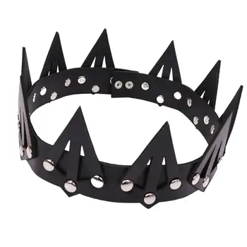 royal Crown Diadema Retro Stil Caciula Neagra Decorative pentru Printesa Decoratiuni Ziua de nastere Imagine 5