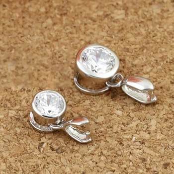 S925 Argint DIY Accesorii Micro Încrustat Kitty Jad Pandantiv Butonul de Jad, Cristal de Zircon Clip 2021 Moda Bijuterii Accesorii Imagine 5
