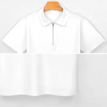 Steagul American Tricouri Polo Alb Patriotic Stele De Imprimare Tricou Casual De Zi Cu Zi Trend Cu Fermoar T-Shirt Cu Maneci Scurte Supradimensionat Îmbrăcăminte Imagine 5