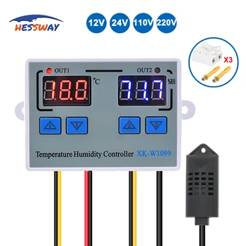 Temperatura Senzorului de Umiditate Incubator Controller pentru Căldură și Rece,Umidificare si Dezumidificarea Comutator 12V 24V 220V Releu 10A Ieșire Imagine 5