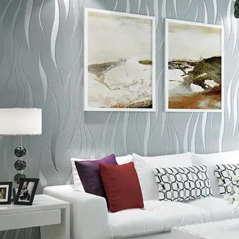 Val Simplu Dungi Tapet Gri Argintiu Tv Canapea Fundal Tapet Modern Living, Dormitor Non-Țesute Tapet De Lux Imagine 5