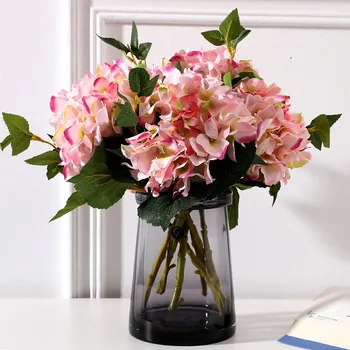 Viu Flori Artificiale Real Atingere de Mătase Mare Floare Hortensie Mireasa Buchet de Nunta de Decorare Acasă Desktop DIY Ambarcațiuni Florale Imagine 5