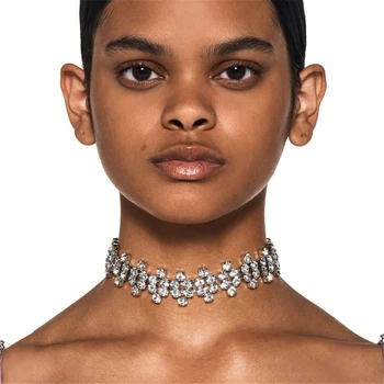 2023 Completă de Moda Stras Cravată Coliere pentru Femei Geometrice Cristal Coliere Nunti, Bijuterii Cadouri Partid Accesorii Imagine 0