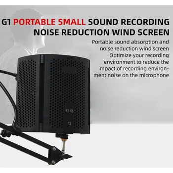 Microfon Parbriz Scut 3 Panouri Pliabile de Absorbție Acustică Izolare Ecran Spuma de Reducere a Zgomotului pentru Înregistrarea emisiunilor Imagine 0
