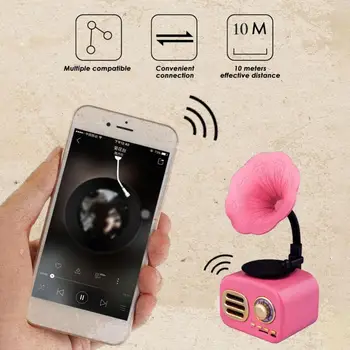 Mini Portabil Retro compatibil Bluetooth Speaker TF Card Difuzor Wireless Music Player de Muzică Subwoofer 2021 Noi Imagine 1