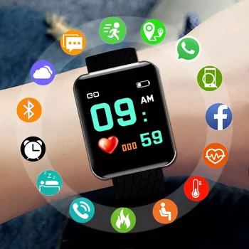 Livrare Gratuita Bărbați Femei Ceas Inteligent Tensiunii Arteriale Impermeabil Smartwatch Monitor De Ritm Cardiac Tracker De Fitness Ceasuri Sport Wristw Imagine 2